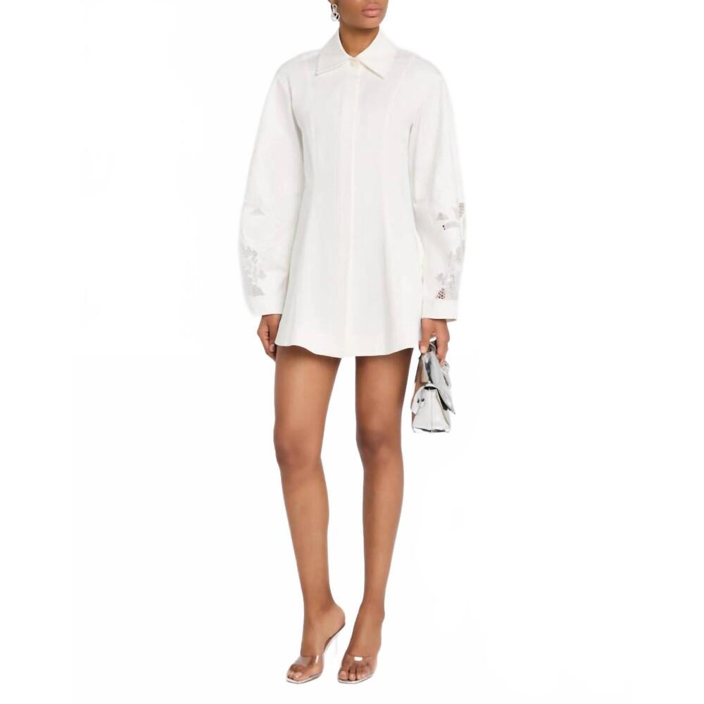NEW CLEA indra mini shirtdress in off white